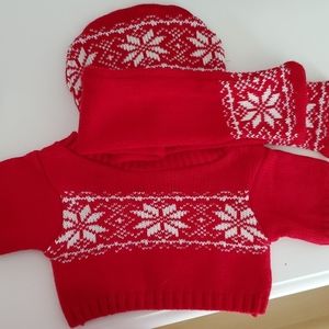 Build A Bear Sweater, Scarf, and Hat Set